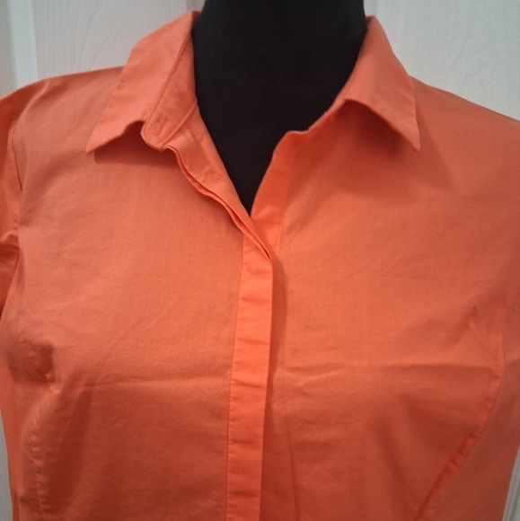 Worthington Short Sleeve Orange Blouse Size XL - Picture 2 of 12